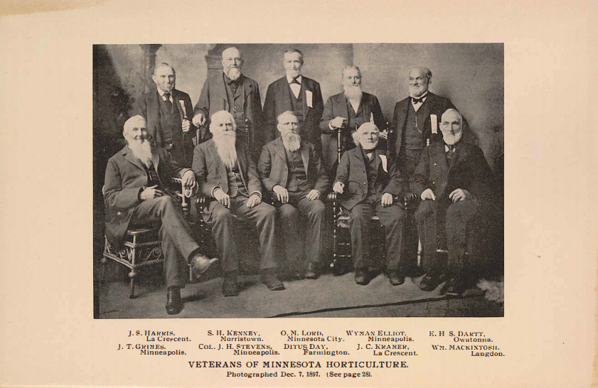 ten of the early members of the minnesota state horticultural society seated for a photo in 1897